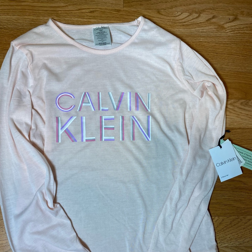 Calvin Klein pyjama long sleeve pink girls(14/16) shirt